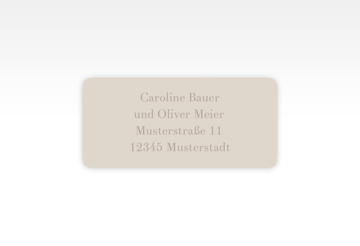 Absenderetikett Hochzeit Moment 45,7 x 21,2 mm beige