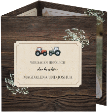 Dankeskarte Hochzeit "Bauernhochzeit"