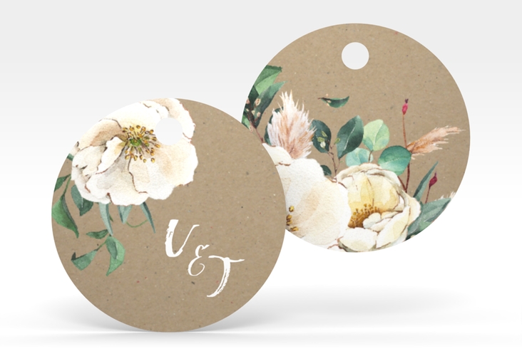Geschenkanhänger Hochzeit Ivory Geschenkanhänger, rund Kraftpapier