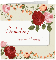 Einladung 50. Geburtstag "Rosemarie"