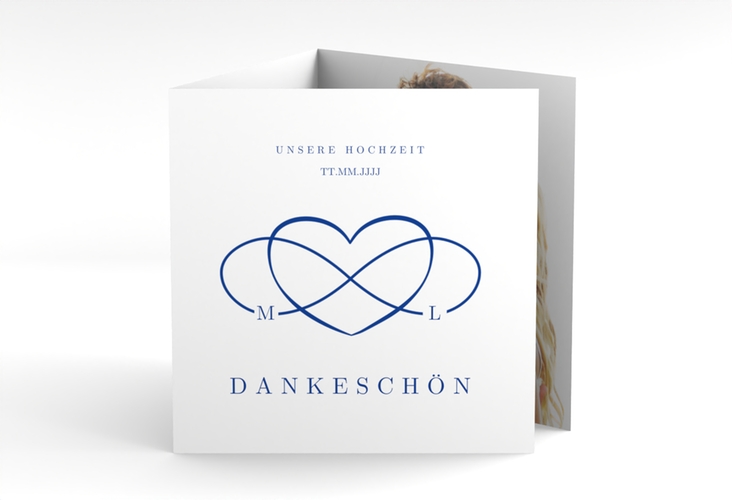 Dankeskarte Hochzeit Infinity quadr. Doppel-Klappkarte