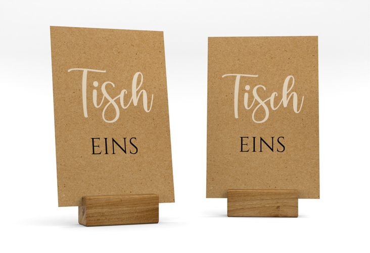 Tischnummer Hochzeit Noble Tischaufsteller hochglanz mit elegantem Schriftzug
