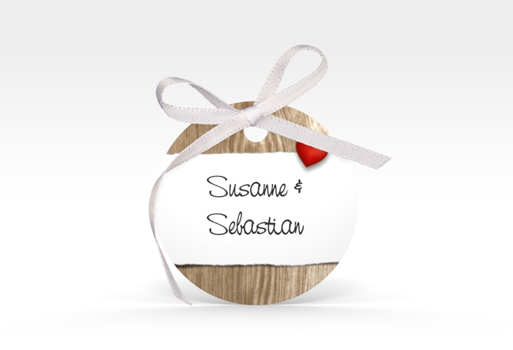 Geschenkanhänger Hochzeit Reichenhall Geschenkanhänger, rund braun hochglanz