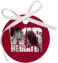 Geschenkanhänger Hochzeit Letters Geschenkanhänger, rund rot