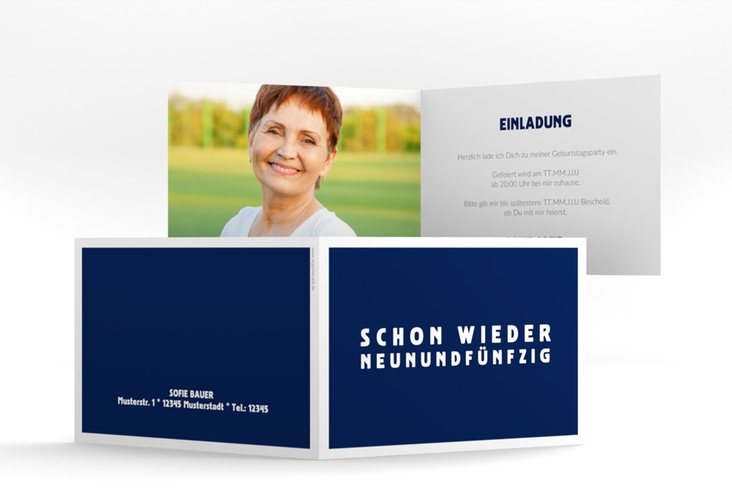 Einladung 60. Geburtstag Gag A6 Klappkarte quer