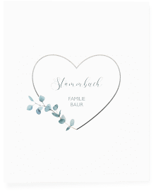 Stammbuch A4 Greenheart Stammbuch A4 grau mit elegantem Herz und Eukalyptus-Zweig
