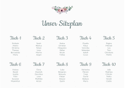 Klick: Details zu Sitzplan Poster Hochzeit "Herzgold" anzeigen Sitzplan Poster Hochzeit Herzgold 70 x 50 cm Poster weiss