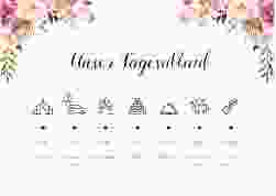 Tagesablauf Poster Hochzeit "Flowers"
