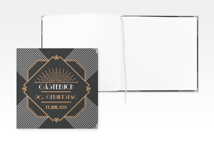 Gästebuch Selection Geburtstag "Glamour" Leinen-Hardcover im Art Déco Stil der 20er Jahre
