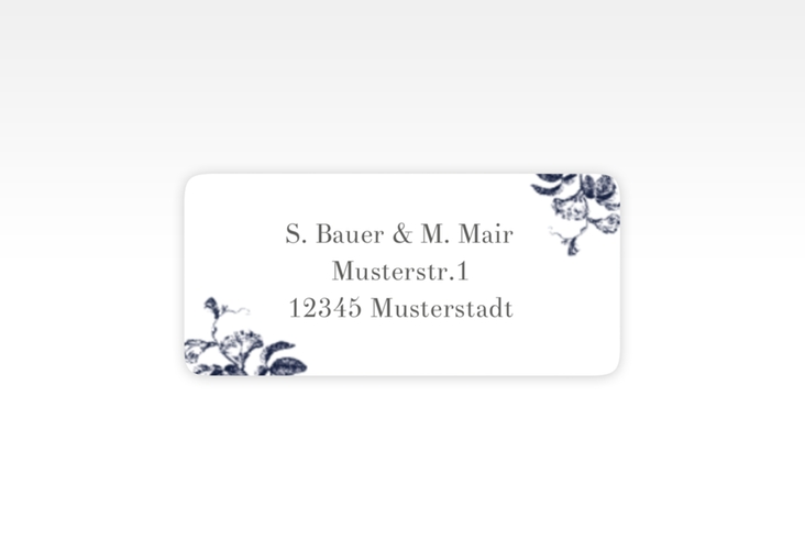 Absenderetikett Hochzeit Magnificent 45,7 x 21,2 mm blau