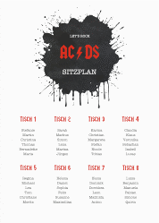 Klick: Details zu Sitzplan Poster Hochzeit "Hardrock" anzeigen Sitzplan Poster Hochzeit Hardrock 50 x 70 cm Poster schwarz für Rockband-Fans