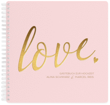Klick: Details zu Gästebuch Hochzeit "Glam" anzeigen Gästebuch Hochzeit Glam Ringbindung rosa