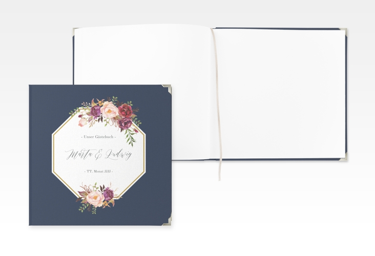 Gästebuch Selection Hochzeit Prachtvoll Leinen-Hardcover blau