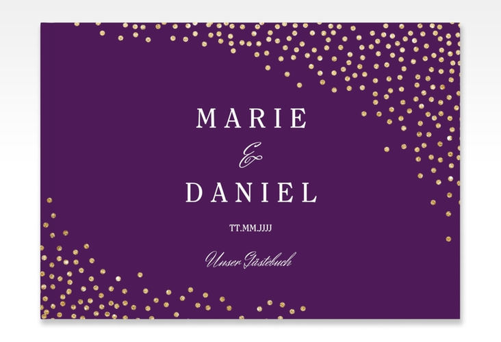 Gästebuch A4 quer Glitter A4 quer, Hardcover lila