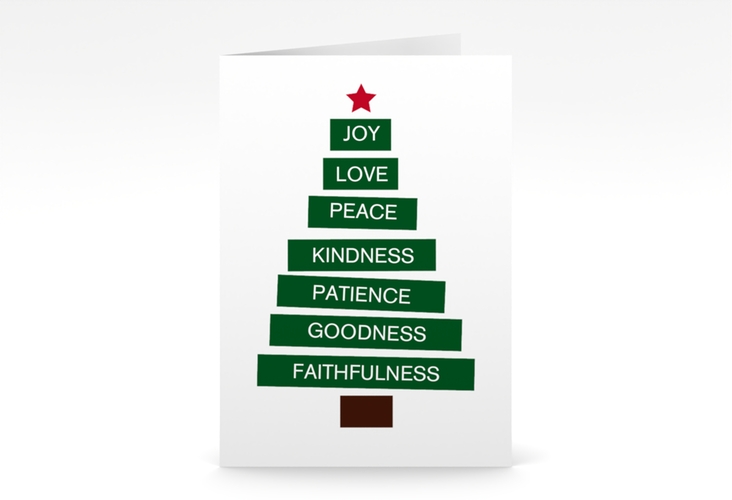 Business-Weihnachtskarte Christmastree A6 Klappkarte hoch modern mit Weihnachtsbaum