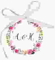 Geschenkanhänger Hochzeit Fiore Geschenkanhänger, rund weiss