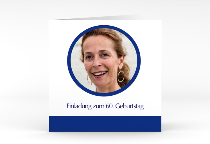 Einladung 60. Geburtstag Anton/Antonia quadr. Klappkarte hochglanz schlicht mit Foto