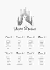 Sitzplan Poster Hochzeit Castle 50 x 70 cm Poster grau