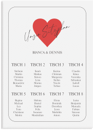 Sitzplan Leinwand Hochzeit "Kartenspiel"