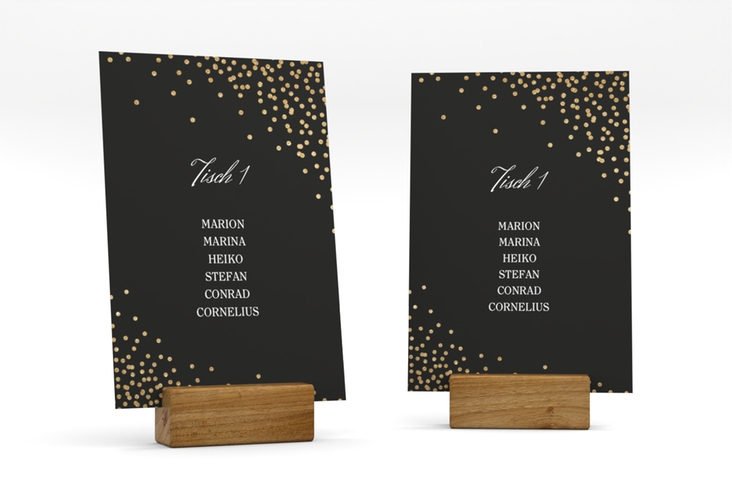 Tischaufsteller Hochzeit Glitter Tischaufsteller schwarz hochglanz