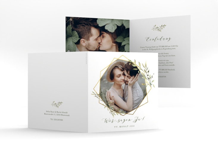 Hochzeitseinladung Acacia quadr. Klappkarte