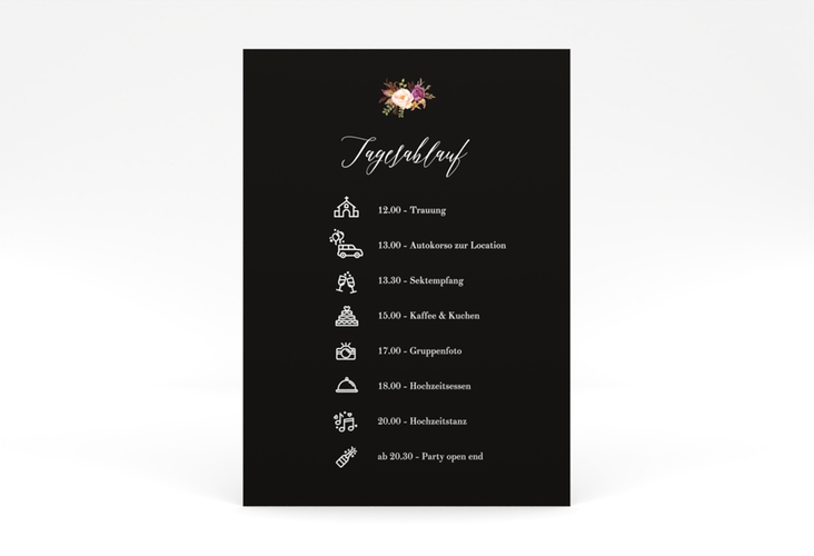 Tagesablauf Poster Hochzeit Prachtvoll 50 x 70 cm Poster schwarz