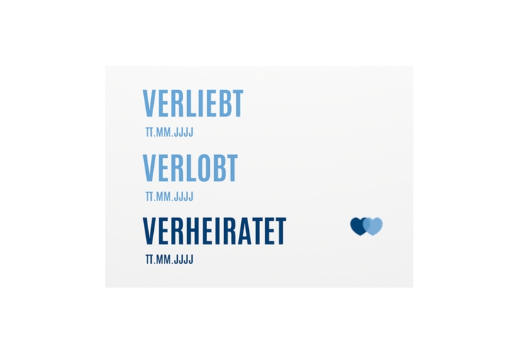 Save the Date-Visitenkarte Couple Visitenkarte quer blau hochglanz