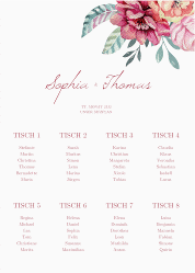 Klick: Details zu Sitzplan Poster Hochzeit "Blooming" anzeigen Sitzplan Poster Hochzeit Blooming 50 x 70 cm Poster weiss