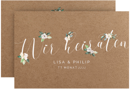 Klick: Details zu Save the Date-Karte "Inlove" anzeigen Save the Date-Karte Inlove A6 Karte quer kraftpapier