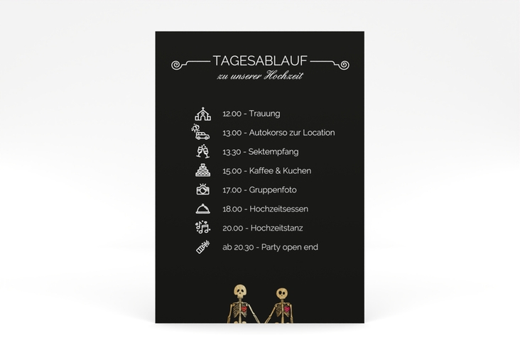 Tagesablauf Poster Hochzeit Bones 50 x 70 cm Poster
