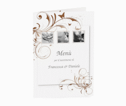 Klick: Details zu Menù matrimonio collezione Palma anzeigen Menù matrimonio collezione Palma DIN A5 geklappt marrone
