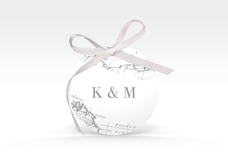 Geschenkanhänger Hochzeit Voyage Geschenkanhänger, rund grau