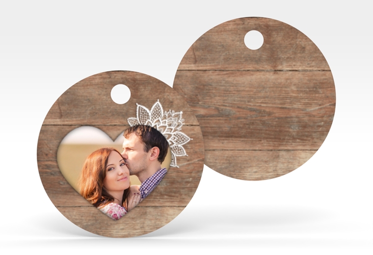 Geschenkanhänger Hochzeit Spitze Geschenkanhänger, rund