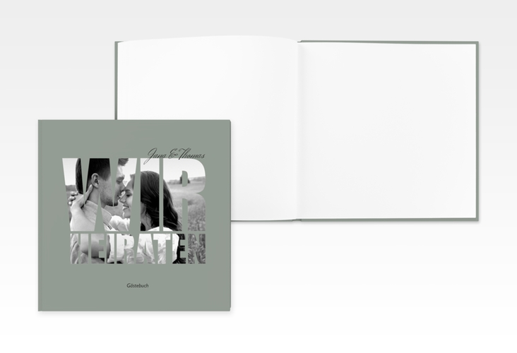 Gästebuch Creation Hochzeit Letters 20 x 20 cm, Hardcover gruen