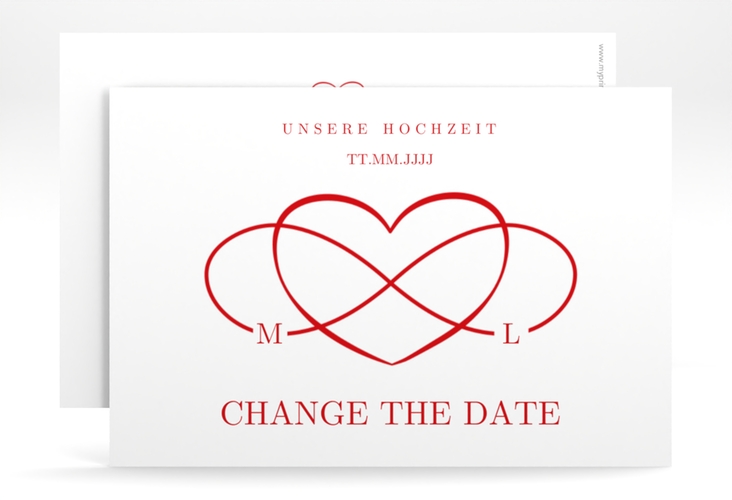 Change the Date-Karte Infinity A6 Karte quer rot hochglanz