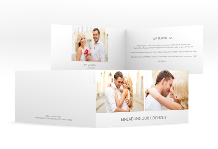 Hochzeitseinladung Vista lange Klappkarte quer