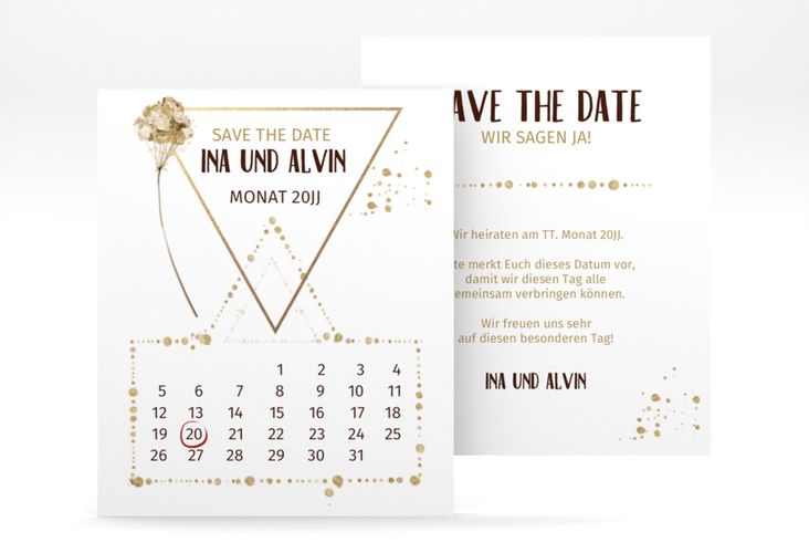 Save the Date-Kalenderblatt Triangle Kalenderblatt-Karte