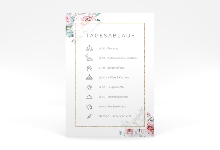 Tagesablauf Poster Hochzeit Embrace 50 x 70 cm Poster weiss
