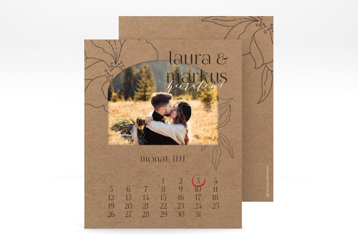 Save the Date-Kalenderblatt Alpenblume Kalenderblatt-Karte hochglanz