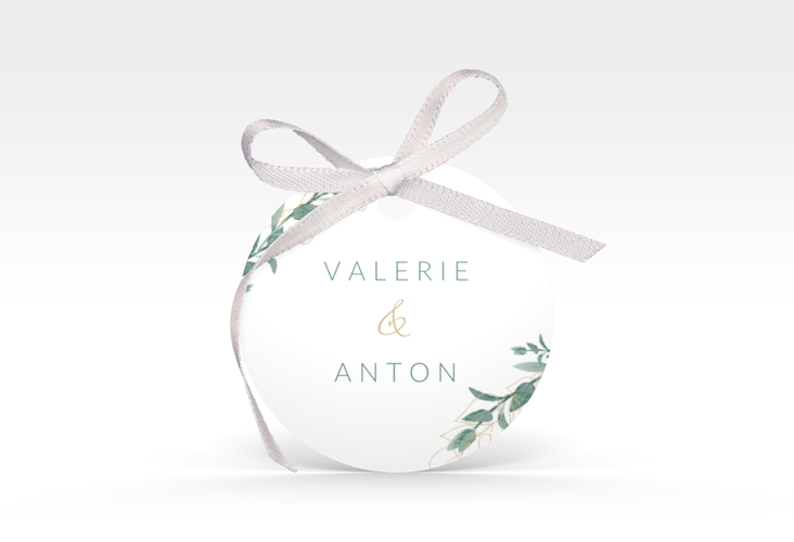 Geschenkanhänger Hochzeit Verde Geschenkanhänger, rund weiss hochglanz