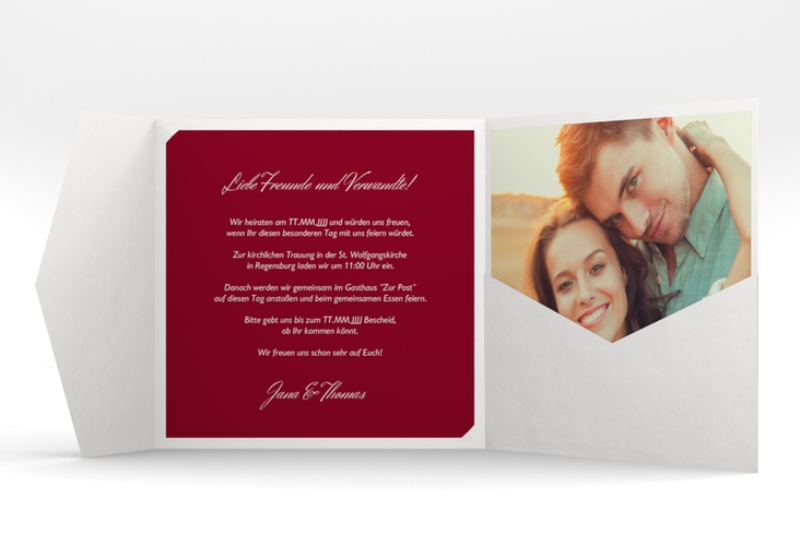 Hochzeitseinladung Letters Pocketfold rot
