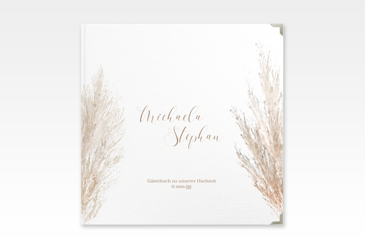 Gästebuch Selection Hochzeit Pampasgras Leinen-Hardcover weiss