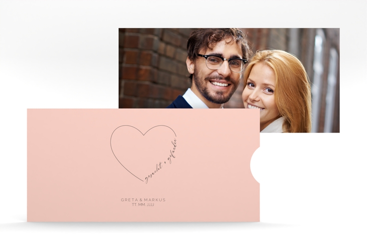 Hochzeitseinladung Lebenstraum Einsteckkarte rosa