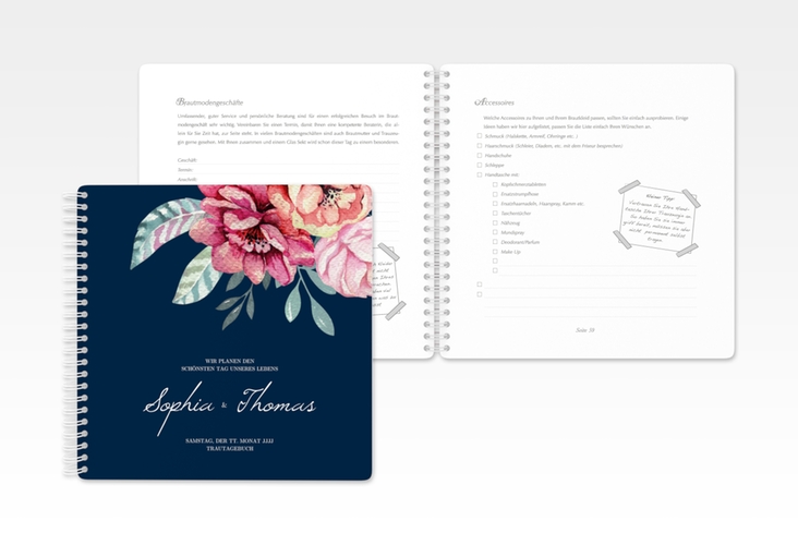 Trautagebuch Hochzeit Blooming Trautagebuch Hochzeit blau