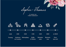 Klick: Details zu Tagesablauf Poster Hochzeit "Blooming" anzeigen Tagesablauf Poster Hochzeit Blooming 70 x 50 cm Poster blau