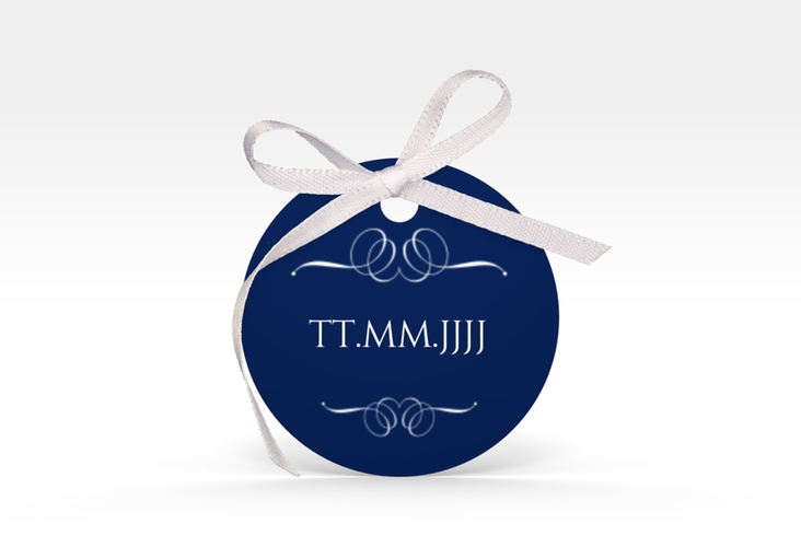 Geschenkanhänger Hochzeit Elegancy Geschenkanhänger, rund blau