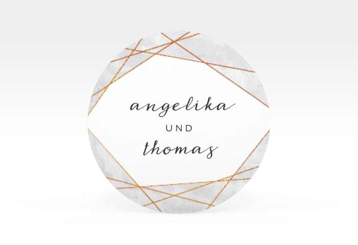 Aufkleber Hochzeit Asymmetry Aufkleber, selbstklebend, rund grau