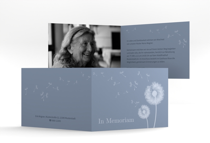 Trauerkarte Pusteblumen A6 Klappkarte quer