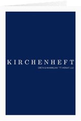 Klick: Details zu Kirchenheft Hochzeit "Simply" anzeigen Kirchenheft Hochzeit Simply A5 Klappkarte hoch blau