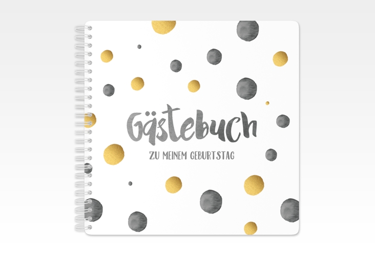 Gästebuch Geburtstag Dots Ringbindung schwarz